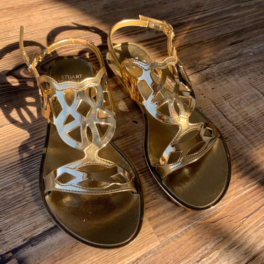 Stuart Weitzman Women's Jelly Sandals Gold